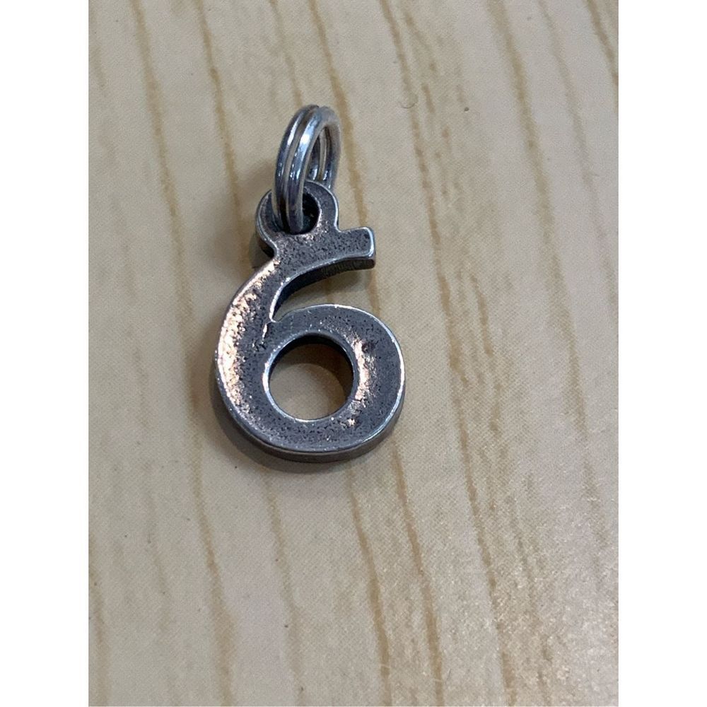 Number 6 Six Sterling Silver Jewelry Charm #age #number #teacher